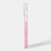 Moderner rosa Glitzer Girly Chic Personalisierter Case-Mate iPhone Hülle (Rückseite / Links)