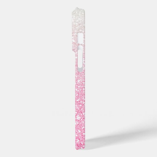 Moderner rosa Glitzer Girly Chic Personalisierter Case-Mate iPhone Hülle (Rückseite / Links)