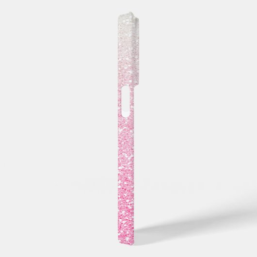 Moderner rosa Glitzer Girly Chic Personalisierter Case-Mate iPhone Hülle (Rückseite / Rechts)