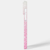 Moderner rosa Glitzer Girly Chic Personalisierter Case-Mate iPhone Hülle (Rückseite / Links)