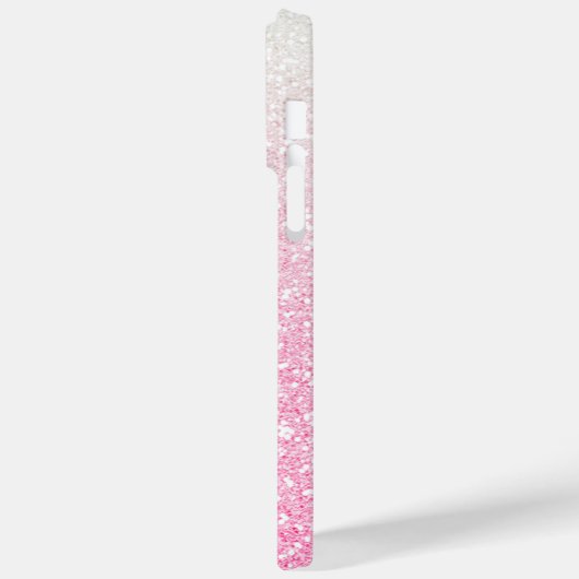 Moderner rosa Glitzer Girly Chic Personalisierter Case-Mate iPhone Hülle (Rückseite / Links)