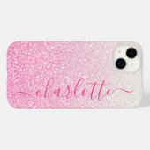 Moderner rosa Glitzer Girly Chic Personalisierter Case-Mate iPhone Hülle (Rückseite (Horizontal))