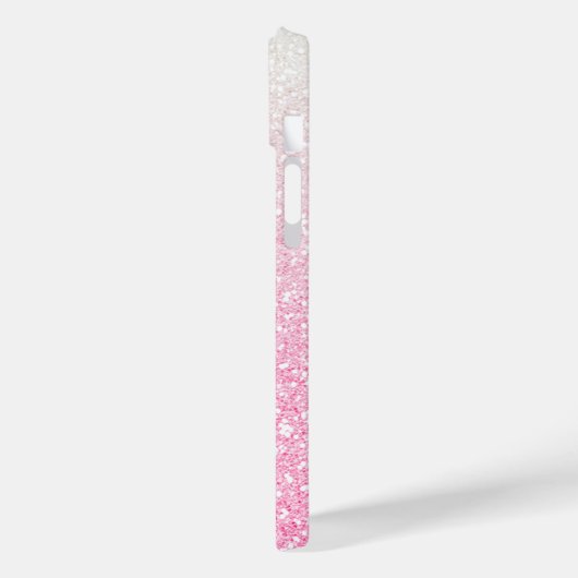 Moderner rosa Glitzer Girly Chic Personalisierter Case-Mate iPhone Hülle (Rückseite / Links)