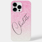 Moderner rosa Glitzer Girly Chic Personalisierter  Case-Mate iPhone Hülle (Rückseite)