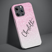 Moderner rosa Glitzer Girly Chic Personalisierter  Case-Mate iPhone Hülle