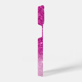 Moderner rosa Glitzer Girly Mit Monogramm iPhone Hülle (Rechte Seite)