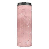 Moderner Rosa Glitzer Girly Monogram Name Th Thermosbecher (Rückseite)
