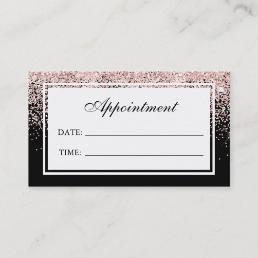 Moderner Rosa Glitzer Haar Nagelstudio Ernennung Visitenkarte (Vorderseite)