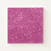 Moderner rosa Glitzer hausgemacht mit Liebe Notebo Notizblock (Rückseite)