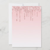 Moderner rosa Glitzer High Heels Bachelorette Einladung (Rückseite)