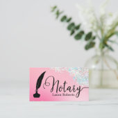 Moderner Rosa Glitzer Loan Signing Agent Visitenkarte (Stehend Vorderseite)