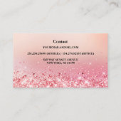 Moderner Rosa Glitzer Loan Signing Agent Visitenkarte (Rückseite)