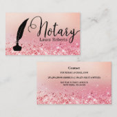 Moderner Rosa Glitzer Loan Signing Agent Visitenkarte (Vorne/Hinten)