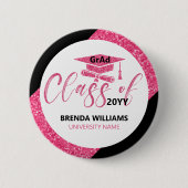 Moderner rosa Glitzer Moderne Textklasse 2023 Button (Vorderseite)
