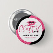 Moderner rosa Glitzer Moderne Textklasse 2023 Button (Vorne & Hinten)