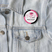 Moderner rosa Glitzer Moderne Textklasse 2023 Button (Beispiel)
