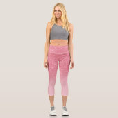 Moderner Rosa Glitzer ombre Glitzern erröten Capri Leggings (Vorderseite)