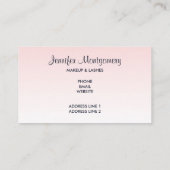 Moderner rosa Glitzer und Augenbrauen Visitenkarte (Rückseite)