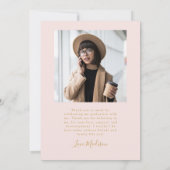 Moderner Rosa-Gold-Arsch-Abschluss Einladung (Rückseite)