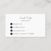 Moderner rosa-goldener Glitzer Visitenkarte (Rückseite)