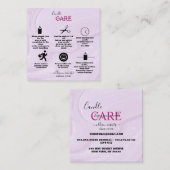 Moderner rosa goldfarbener Kerzenhalle Platz B Quadratische Visitenkarte (Vorne/Hinten)