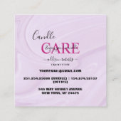 Moderner rosa goldfarbener Kerzenhalle Platz B Quadratische Visitenkarte (Rückseite)