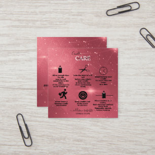 Moderner rosa goldfarbener Kerzenhalle Platz B Quadratische Visitenkarte