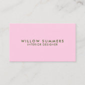 Moderner Rosa Grüner Minimaler Beruflich Visitenkarte (Vorderseite)