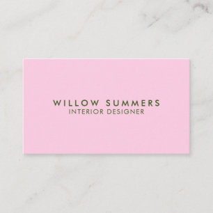 Moderner Rosa Grüner Minimaler Beruflich Visitenkarte