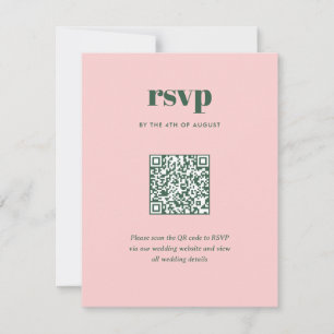 Moderner rosa grüner Trendy Mix-Match für Hochzeit RSVP Karte