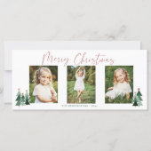 Moderner rosa grüner Weihnachtsurlaub 3 Foto (Vorderseite)