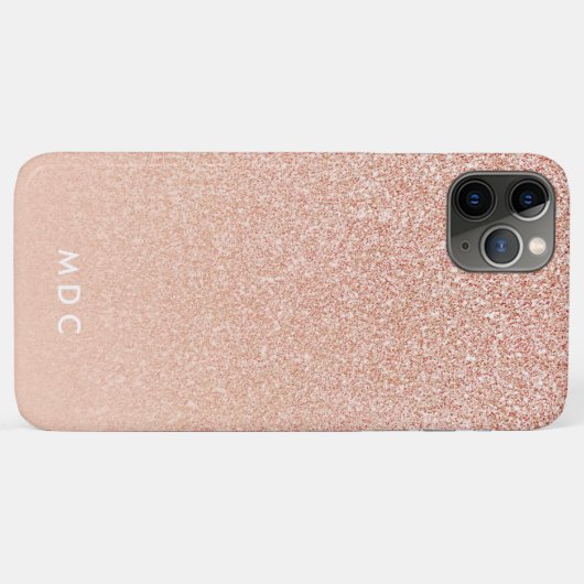 Moderner rosa, gürteliger personalisierter Glitzer Case-Mate iPhone Hülle (Rückseite (Horizontal))
