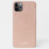 Moderner rosa, gürteliger personalisierter Glitzer Case-Mate iPhone Hülle (Rückseite)