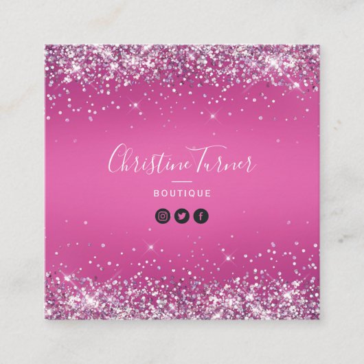Moderner rosa Holo Quadratische Visitenkarte (Vorderseite)