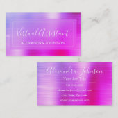 Moderner, rosa Lila Foil Virtual Assistant Visitenkarte (Vorne/Hinten)
