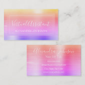 Moderner, rosa Lila Foil Virtual Assistant Visitenkarte (Vorne/Hinten)