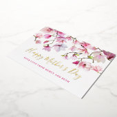 Moderner rosa Magnolia floraler Happy Mothers Day Folieneinladung (Gedreht)