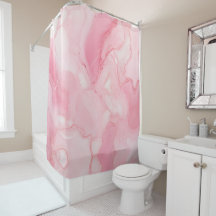 Moderner rosa Marmorduschvorhang