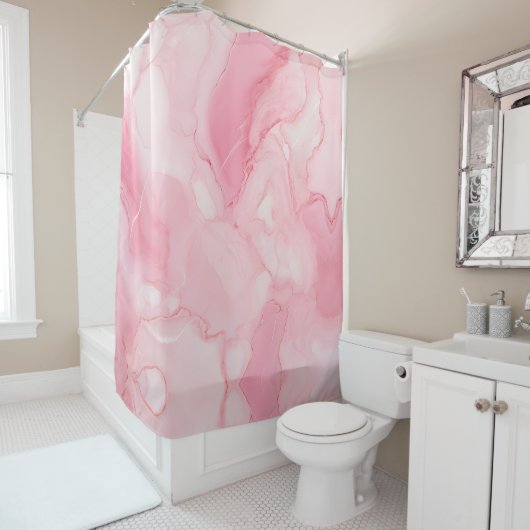 Moderner rosa Marmorduschvorhang Duschvorhang (Beispiel)
