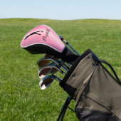 Moderner rosa metallischer Look Lady Golfer benutz Golf Headcover (In SItu)