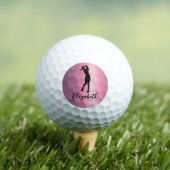 Moderner rosa metallischer Look Lady Golfer benutz Golfball (Insitu T-Shirt)