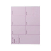 Moderner rosa minimalistischer Wochenplaner Notizblock (Rotiert)