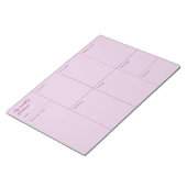 Moderner rosa minimalistischer Wochenplaner Notizblock (angewinkelt)