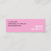 Moderner, rosa Nagelkünstler Mini Visitenkarte (Rückseite)