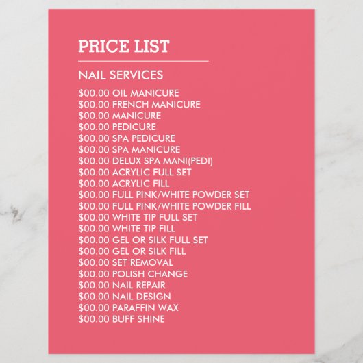 Moderner rosa Nageltechniker, Nail Salon Flyer (Hinten)