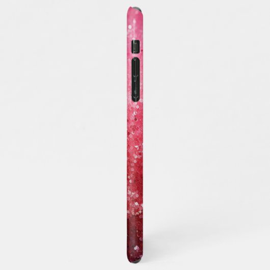 Moderner Rosa Ombre Glitzer Mit Monogramm Chic Cus iPhone Hülle (Linke Seite)