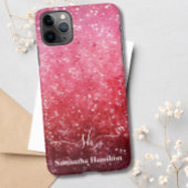Moderner Rosa Ombre Glitzer Mit Monogramm Chic Cus iPhone Hülle
