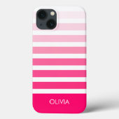 Moderner rosa Ombre Personalisierter Name Case-Mate iPhone Hülle (Rückseite)