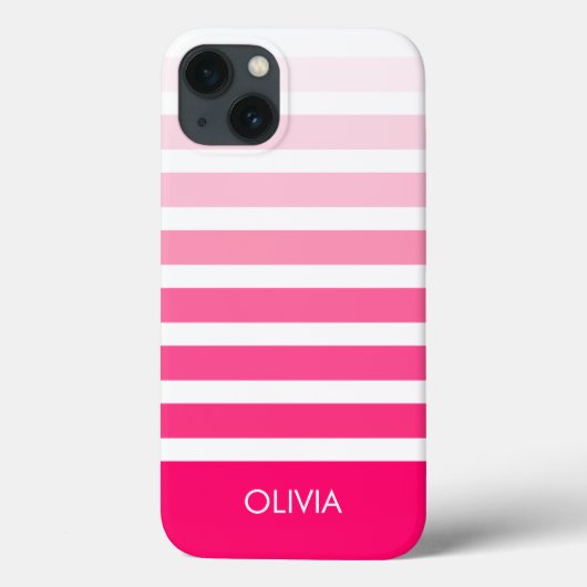 Moderner rosa Ombre Personalisierter Name Case-Mate iPhone Hülle (Rückseite)