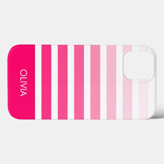 Moderner rosa Ombre Personalisierter Name Case-Mate iPhone Hülle (Rückseite (Horizontal))